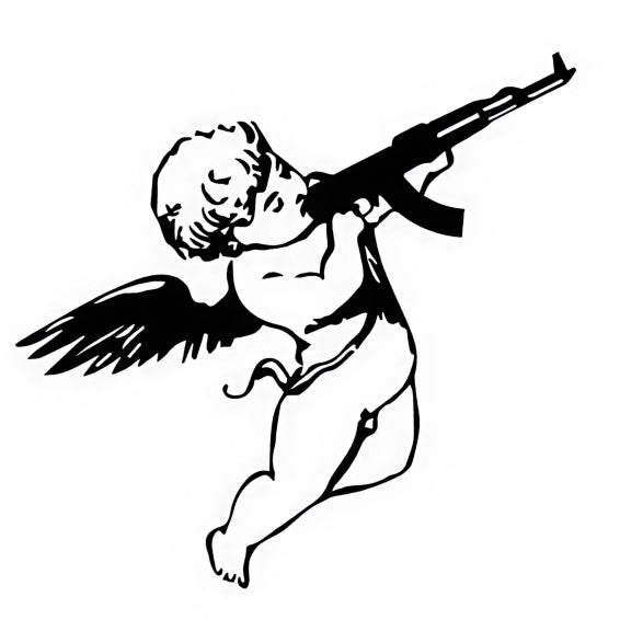 Armed Cherub Temporary Tattoo – 10x10 cm temporary tattoo