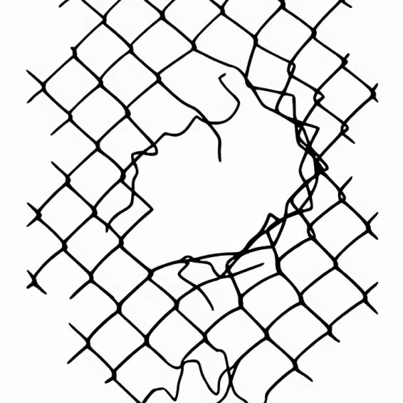 Broken Fence Heart Temporary Tattoo – 10x10 cm temporary tattoo