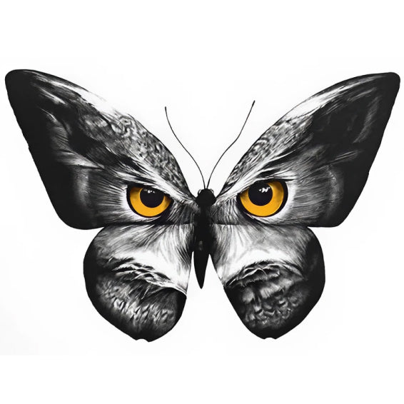 Owl Butterfly Temporary Tattoo – 10x10 cm temporary tattoo