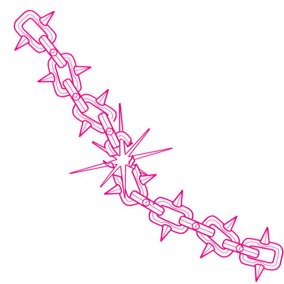 Pink Spiked Chain Temporary Tattoo – 10x10 cm temporary tattoo