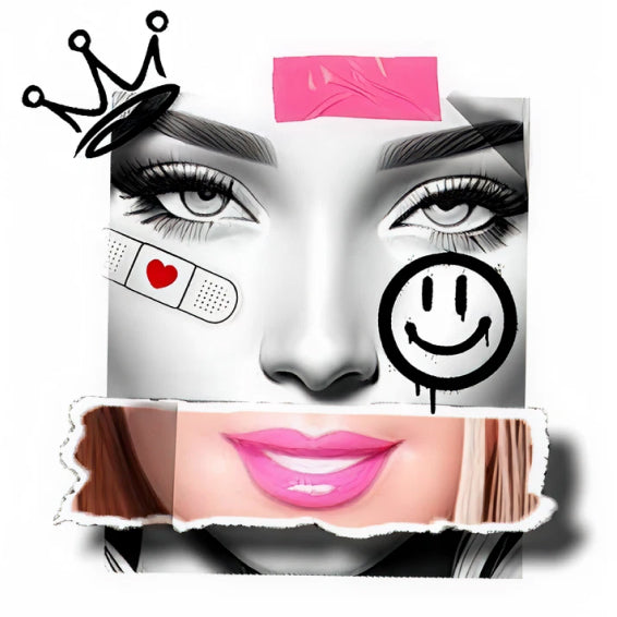 Pop Art Girl Temporary Tattoo – 10x10 cm temporary tattoo