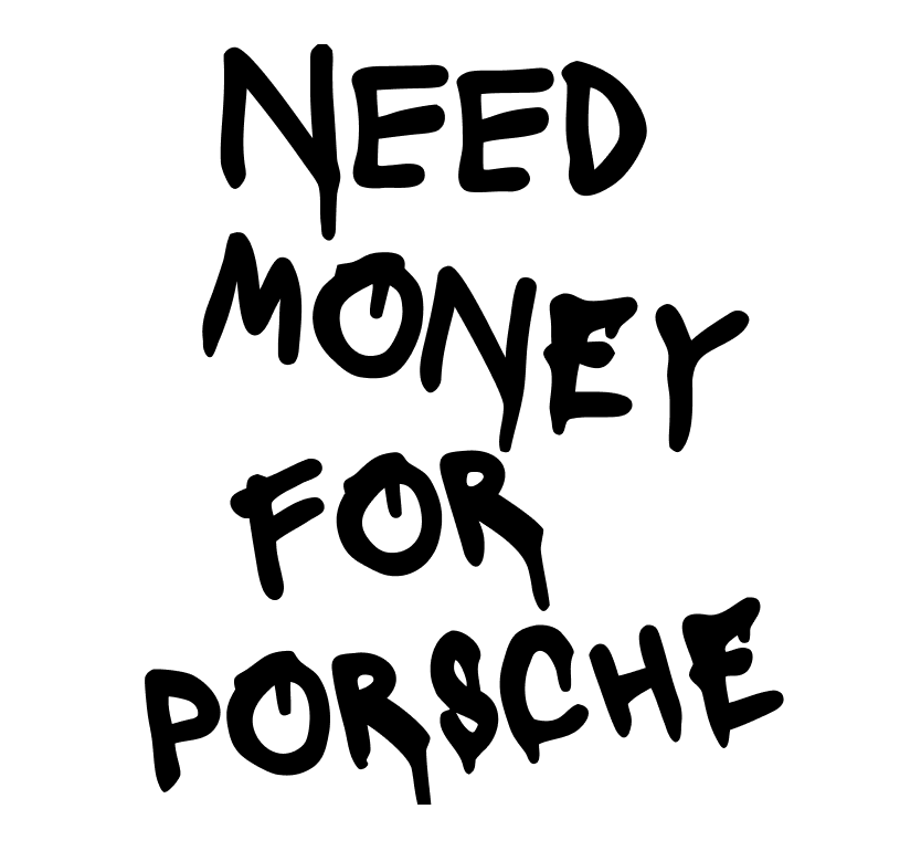 Need Money for Porsche – tatuaj temporar 15 x 13 cm INSTATTOO