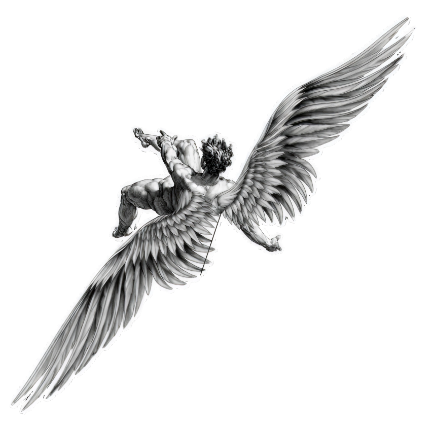 Falling Angel Temporary Tattoo – 15x15 cm temporary tattoo