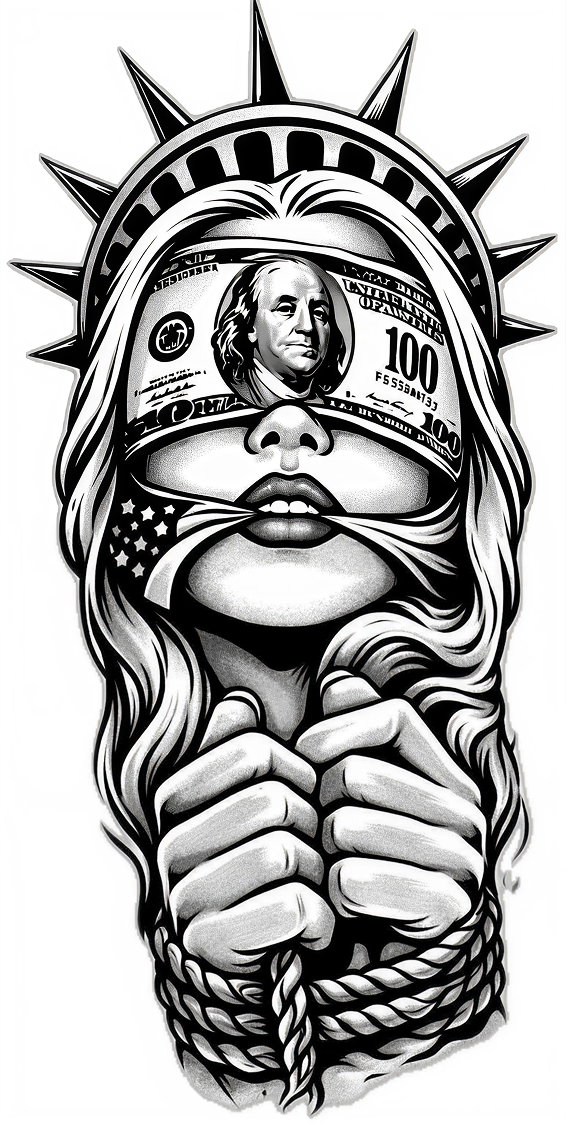 Liberty Money Temporary Tattoo – tatuaj temporar 20x10 cm