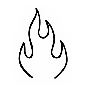 Flame Outline Temporary Tattoo – 5x5 cm temporary tattoo