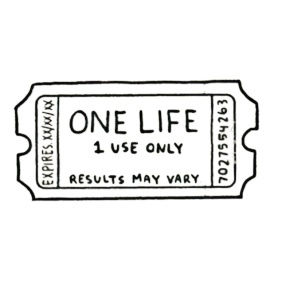 One Life Ticket Temporary Tattoo – 5x5 cm temporary tattoo