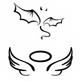 Angel & Devil Wings Temporary Tattoo – 5x5 cm temporary tattoo