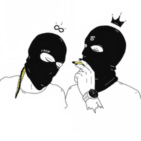 Masked Duo Temporary Tattoo – 5x5 cm temporary tattoo