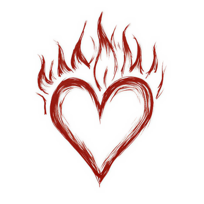 Burning Heart Temporary Tattoo – 7x7 cm temporary tattoo