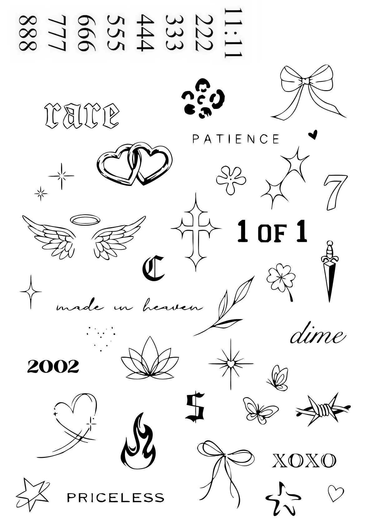 Rare & Heavenly – set tatuaje temporare A4