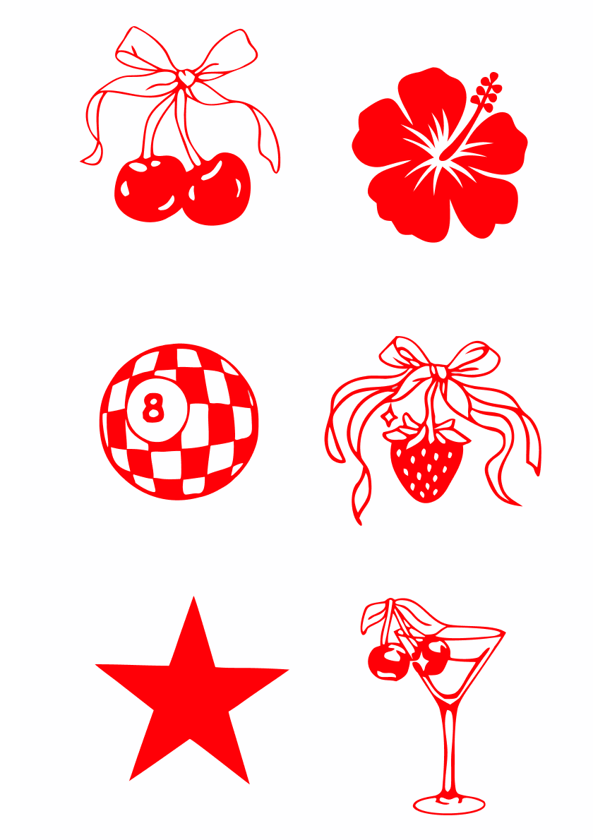 Red Cherry Vibes – set tatuaje temporare A5