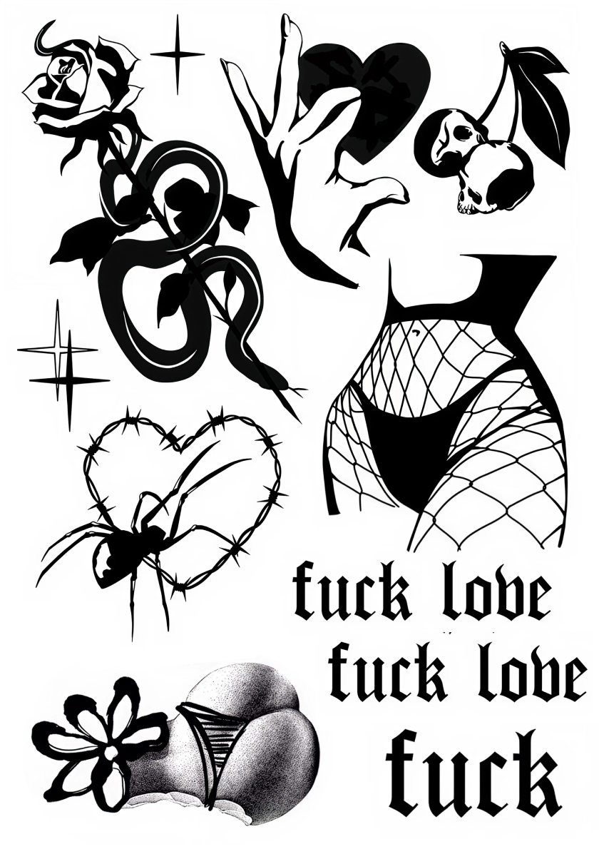 Dark Love – set tatuaje temporare A5