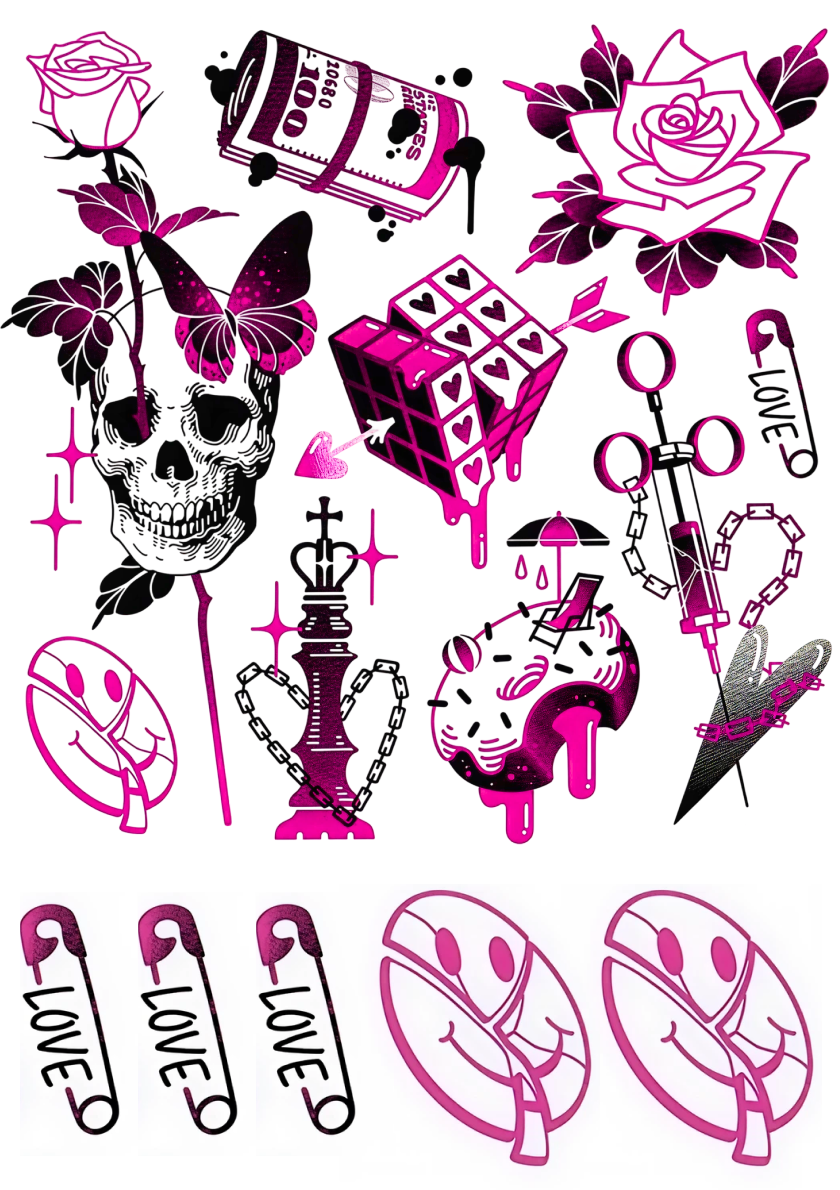 Pink Love – set tatuaje temporare A5