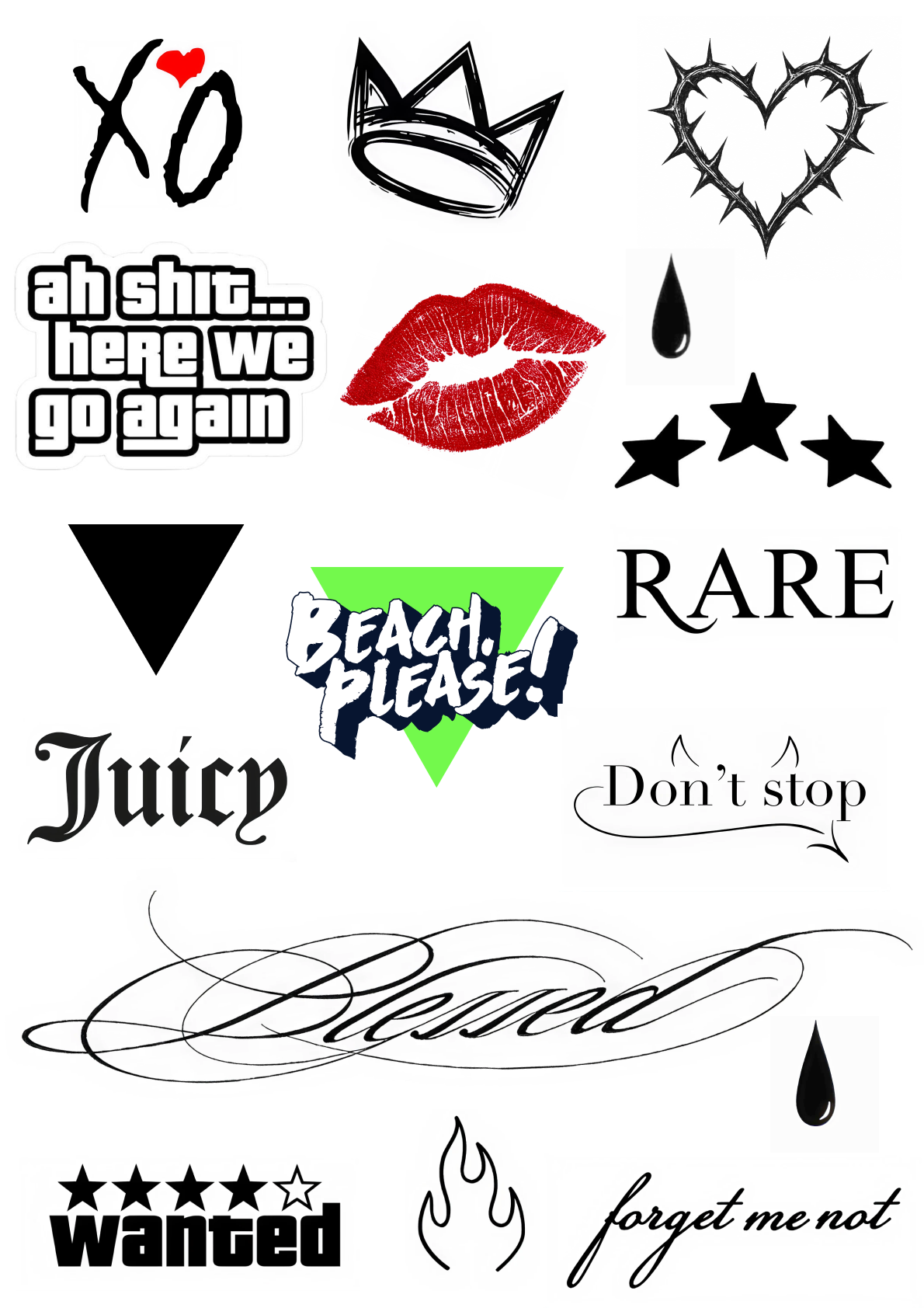 Beach Please Collection 2026 – tatuaje temporare A4 INSTATTOO