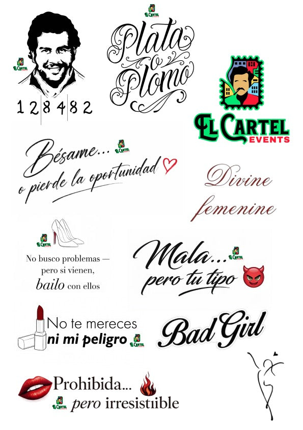 El Cartel Collection – tatuaje temporare A4 INSTATTOO