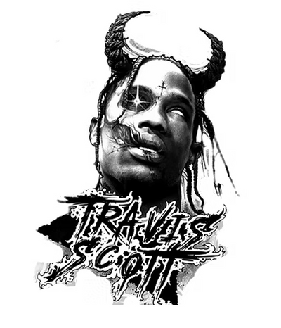 Tatuaj Temporar Mare Travis Scott - Design Trap Music Urban
